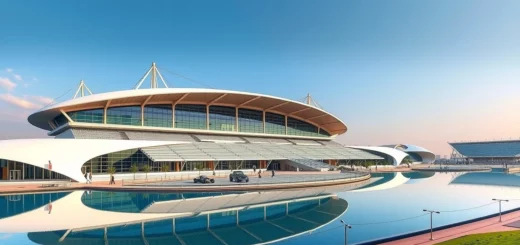 Vue de l'architecture du circuit de Yas Marina