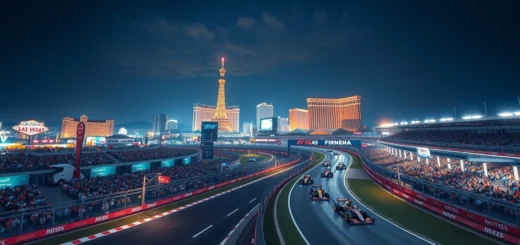 circuit de formule 1 de Las Vegas la nuit