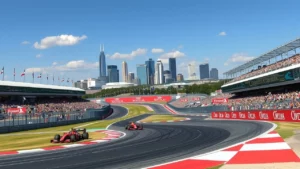 Vue photorealiste du Circuit des Amériques à Austin, illustrant les défis des pilotes de F1.