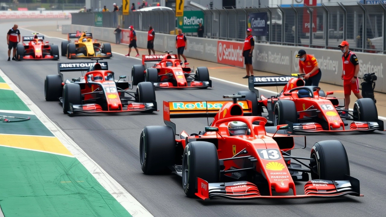 voitures de F1 sur le circuit dAustin avec pilotes